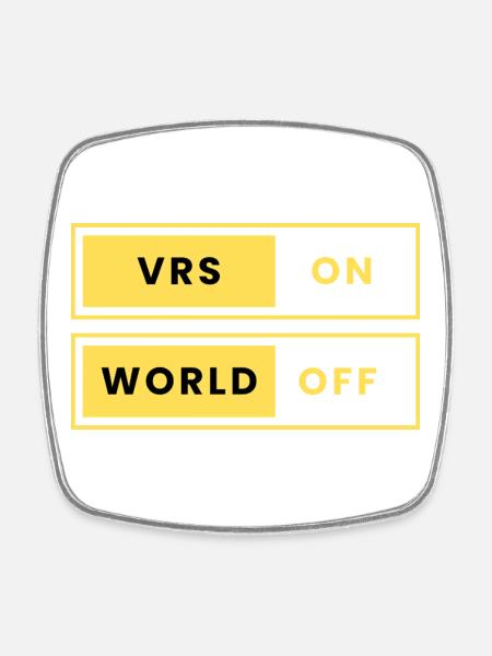VRS ON World OFF - Square fridge magnet - white