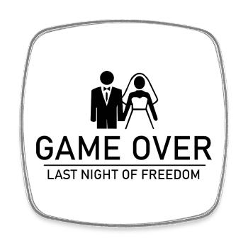 Partie terminée – Dernière nuit de liberté Hochzeit JGA - Magnet carré - blanc - Devant