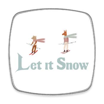 Let It Snow Winter Illustration - Square fridge magnet - white - Front