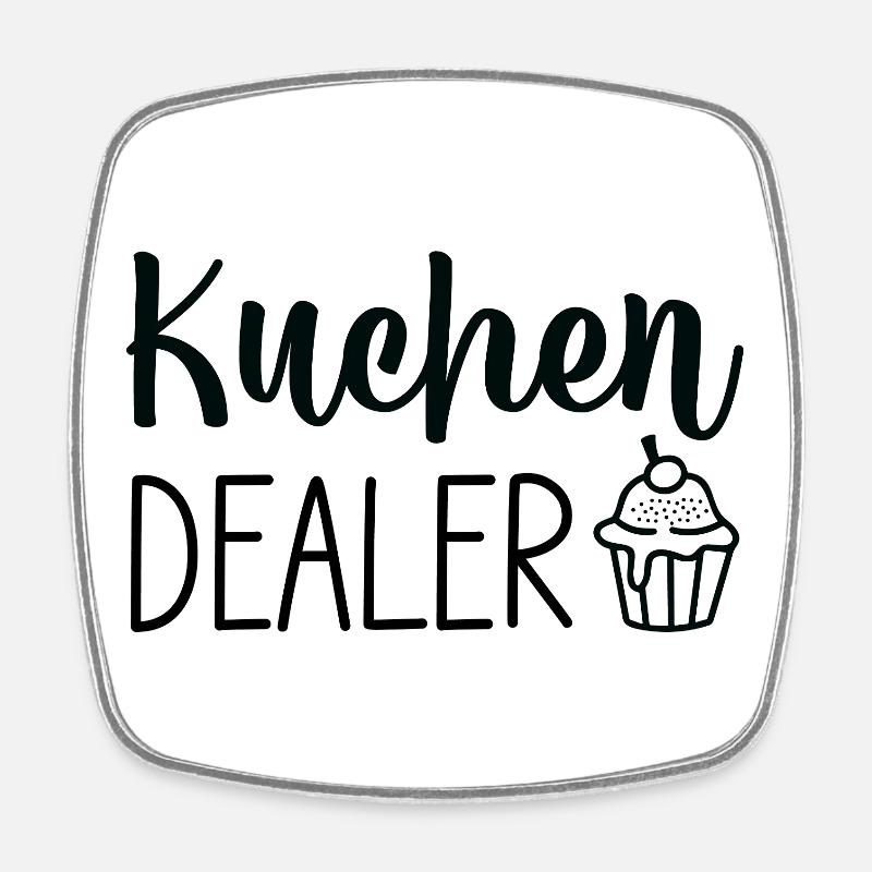 Kuchen Cupcake Script Logo - Square fridge magnet - white