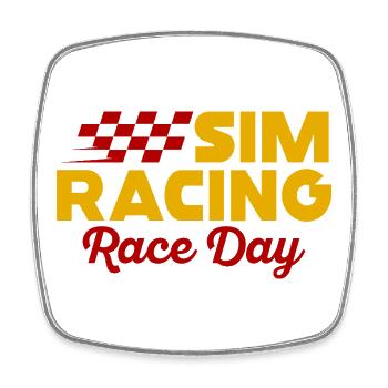Sim Racing Renntag - Viereckiger Kühlschrankmagnet - Weiß - Vorne
