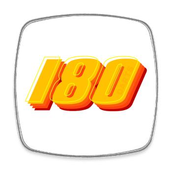 Dart,Darts,180 Retro Darts - Viereckiger Kühlschrankmagnet - Weiß - Vorne