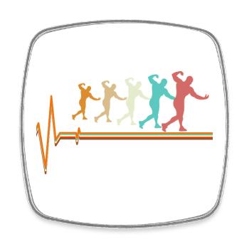Bodybuilder Heartbeat EKG Pulse Fitness Gym Art - Square fridge magnet - white - Front