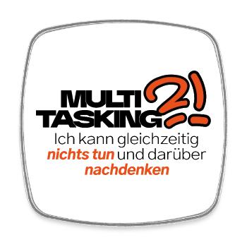 Multitasking mit Stil - Viereckiger Kühlschrankmagnet - Weiß - Vorne