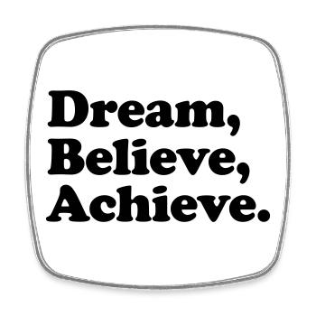 Traum Glauben Erreichen – Motivation Schwarz - Viereckiger Kühlschrankmagnet - Weiß - Vorne
