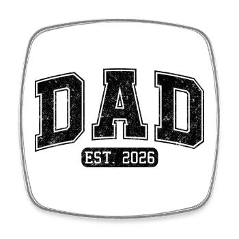 Dad est 2026 – Geschenkidee für stolze Väter  - Viereckiger Kühlschrankmagnet - Weiß - Vorne