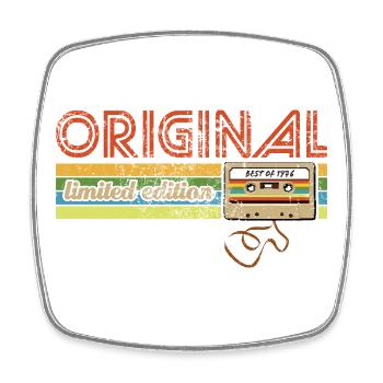 Original 1976 Limited Edition - Kassette - Viereckiger Kühlschrankmagnet - Weiß - Vorne