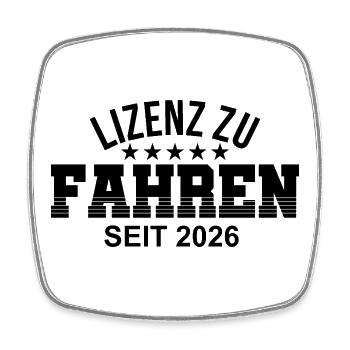 Führerschein 2026 Fahrprüfung Führerscheinprüfung - Viereckiger Kühlschrankmagnet - Weiß - Vorne