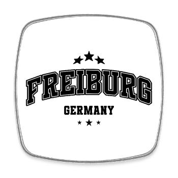 Freiburg – Classic College Typography - Square fridge magnet - white - Front