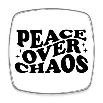 Peace Over Chaos – Statement Typografie - Viereckiger Kühlschrankmagnet - Weiß - Vorne