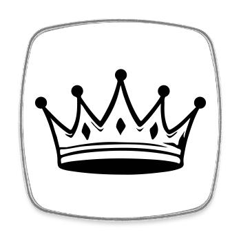 Symbole du Roi Couronne - Magnet carré - blanc - Devant