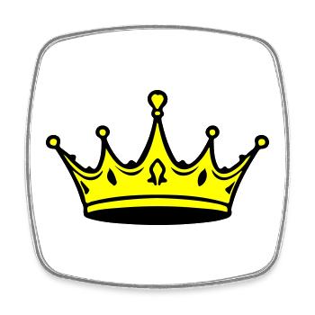 Krone Royal König - Viereckiger Kühlschrankmagnet - Weiß - Vorne