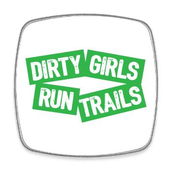 Dirty Girls laufen Trails - Viereckiger Kühlschrankmagnet - Weiß - Vorne