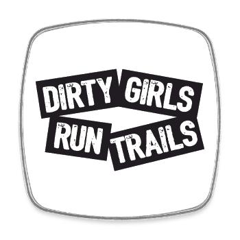 Dirty Girls laufen Trails - Viereckiger Kühlschrankmagnet - Weiß - Vorne