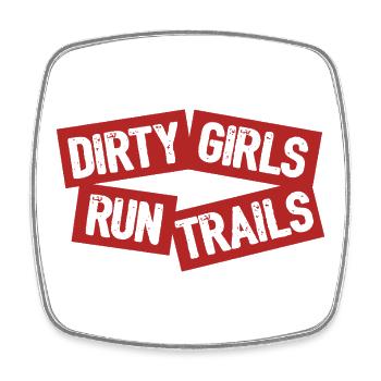 Dirty Girls laufen Trails - Viereckiger Kühlschrankmagnet - Weiß - Vorne