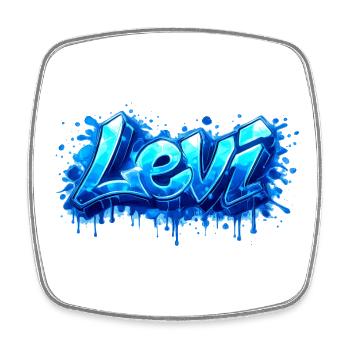 LEVI GRAFFITI NAME FOR PERFECT GIFT PRINTABLE - Square fridge magnet - white - Front
