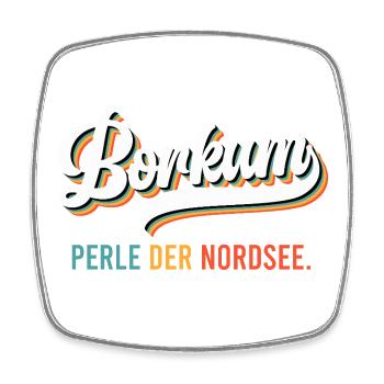 Borkumer Insel BORKUM DIE PERLE DER NORDSEE Lustig - Viereckiger Kühlschrankmagnet - Weiß - Vorne
