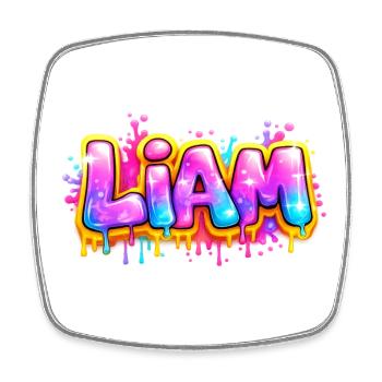 LIAM GRAFFITI NAME FÜR PERFEKTES GESCHENK DRUCKBAR - Viereckiger Kühlschrankmagnet - Weiß - Vorne
