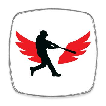 Baseball - Sports - Square fridge magnet - white - Front