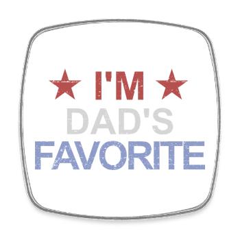 Enfant préféré Je suis le préféré de papa Le chéri de papa Le chéri de papa - Magnet carré - blanc - Devant