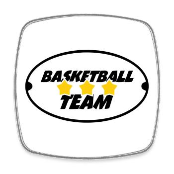 Basketballmannschaft - Viereckiger Kühlschrankmagnet - Weiß - Vorne