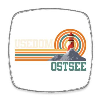 Island USEDOM BALTIC SEA Holiday Lighthouse Funny - Square fridge magnet - white - Front
