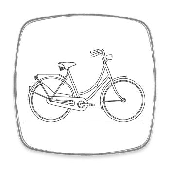 Fahrrad Linienkunst City Rad - Viereckiger Kühlschrankmagnet - Weiß - Vorne