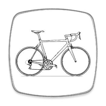 Rennrad Liebe auf zwei Rädern Biker - Viereckiger Kühlschrankmagnet - Weiß - Vorne