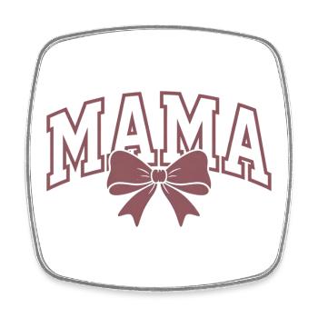 Mama Statement – Élégant design de nœud Mama - Magnet carré - blanc - Devant