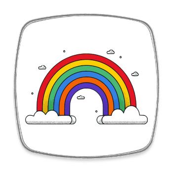 Regenbogen auf Wolken - Viereckiger Kühlschrankmagnet - Weiß - Vorne