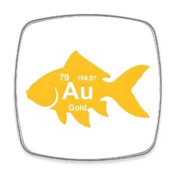 Poisson rouge au Élément Or Amoureux de la Science - Magnet carré - blanc - Devant