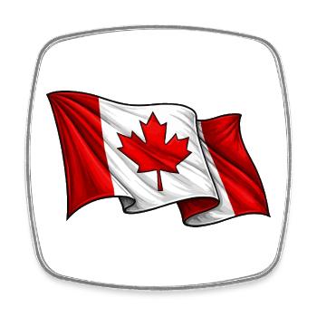 Canada Drapeau canadien - Magnet carré - blanc - Devant