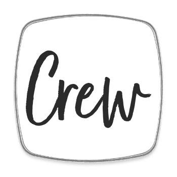 Crew Hand Lettering Design - Square fridge magnet - white - Front