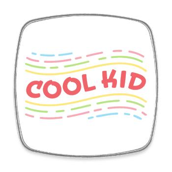 Cool Kid - positive bunte Affirmation für Kinder - Viereckiger Kühlschrankmagnet - Weiß - Vorne