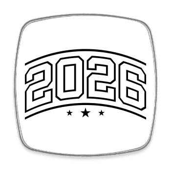 2026 Element - Square fridge magnet - white - Front