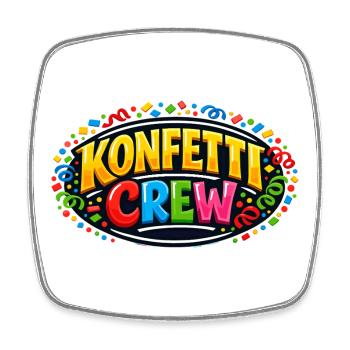 Cadeau drôle de la fête foraine de l’équipe de confettis - Magnet carré - blanc - Devant