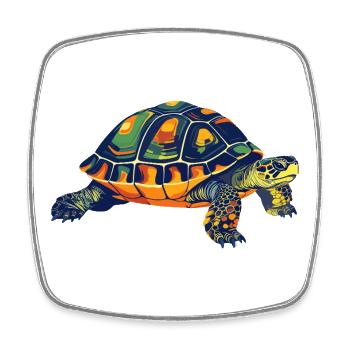 Bunte Mandala Schildkröte tolle Landschildkröte - Viereckiger Kühlschrankmagnet - Weiß - Vorne