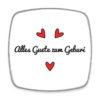 Alles Guete zum Geburi. SUISSE. ANNIVERSAIRE - Magnet carré - blanc - Devant
