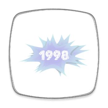 1998 - Viereckiger Kühlschrankmagnet - Weiß - Vorne