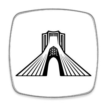 Azadi Tower Iran - Viereckiger Kühlschrankmagnet - Weiß - Vorne