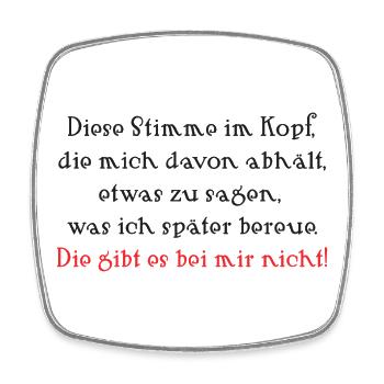 Stimme im Kopf: Niemals Bereuen - Viereckiger Kühlschrankmagnet - Weiß - Vorne