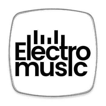 Elektro-Musik-Logo - Viereckiger Kühlschrankmagnet - Weiß - Vorne