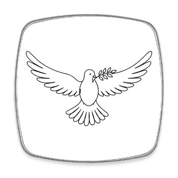 Dove Peace - Square fridge magnet - white - Front