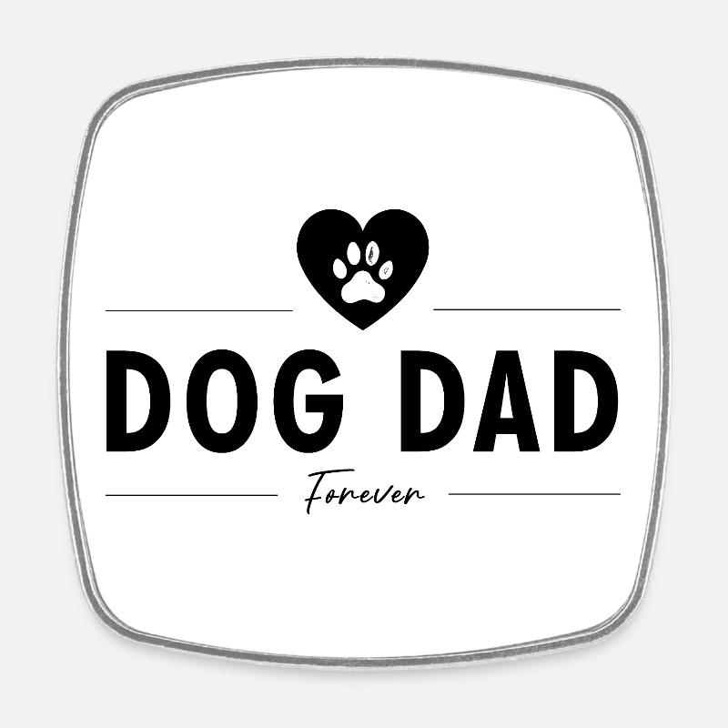 Dog Dad (Black) - Square fridge magnet - white