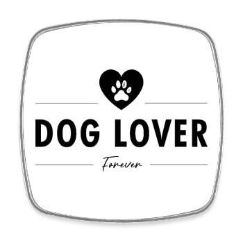 Dog Lover (Black) - Square fridge magnet - white - Front