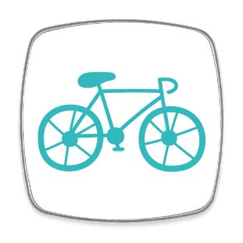 Fahrrad Rennrad mint Zeichnung radeln Outdoor Fan - Viereckiger Kühlschrankmagnet - Weiß - Vorne