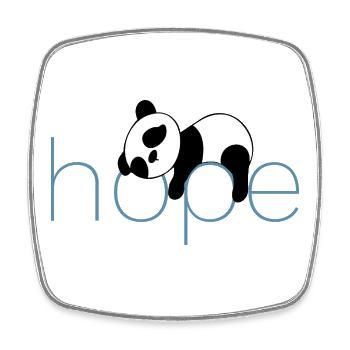 Hoffnung in Pandas - Viereckiger Kühlschrankmagnet - Weiß - Vorne