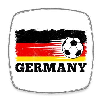 Deutschland Fußball Flagge Stylisiert - Viereckiger Kühlschrankmagnet - Weiß - Vorne