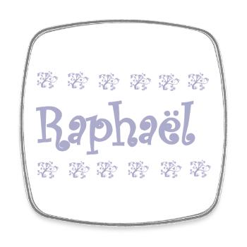 Raphael Blumenschrift - Viereckiger Kühlschrankmagnet - Weiß - Vorne