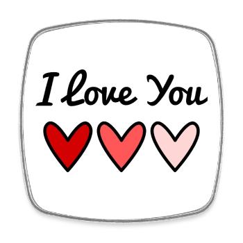 I LOVE YOU. I LOVE YOU. VALENTINE'S DAY. HEART - Square fridge magnet - white - Front